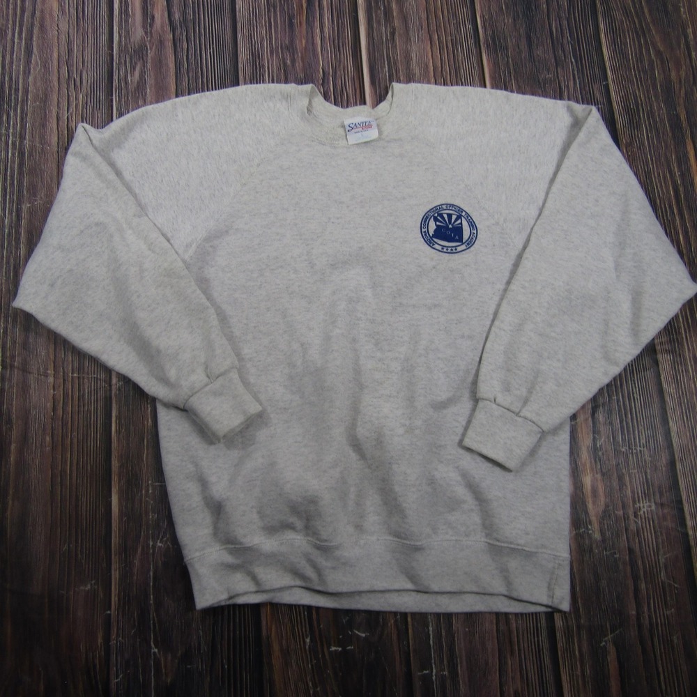 Vintage Santee Sweatshirt Mens L Gray Arizona COTA Graphic Fleece Crewneck USA